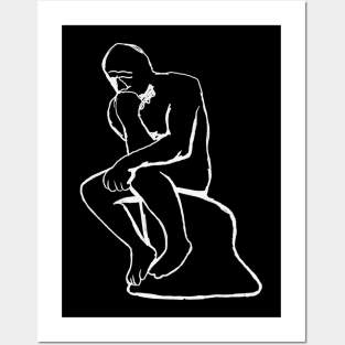 Rodin - The Thinker (raw sketch) Posters and Art